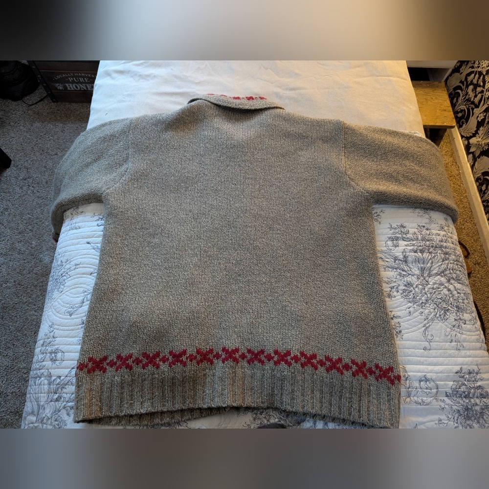 Eddie Bauer Legends lined zip up sweater with skiers xl - Picture 3 of 13